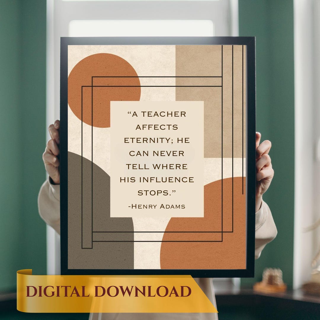 Teacher Quote Wall Art Set: Motivational Classroom Decor (digital ...