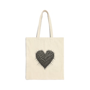 Thorned Heart Tote Bag | Eco-Friendly Shopping Bag, Reusable Grocery Tote