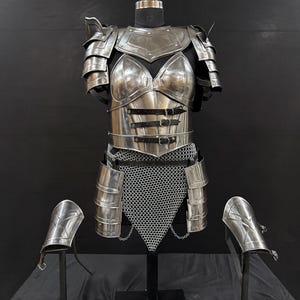 Armadura de placas de acero para mujer – Cosplay de caballero medieval SCA LARP
