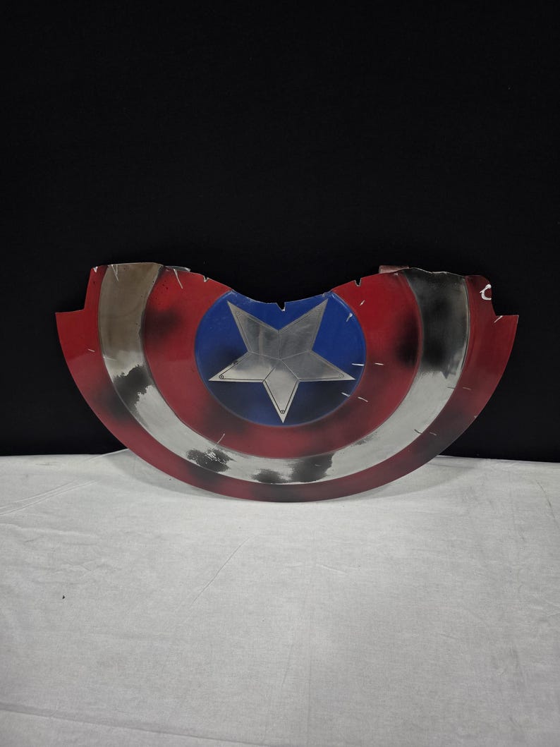 Battle Damaged Captain America Metal Shield Replica – Cosplay Display Decor image 3