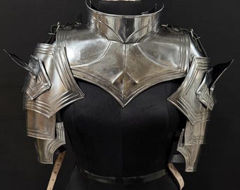 Handcrafted Women’s Medieval Steel Gorget and Pauldrons Armor – Knight Plate Shoulder & Neck Protection Set