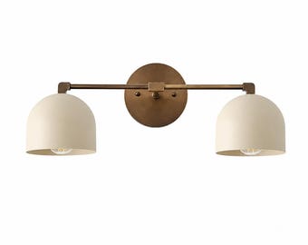 Aplique de baño moderno con luz de latón para tocador - Iluminación de pared moderna para baño