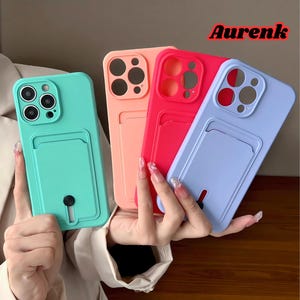 Personalized Wallet Phone Case With Card Slot, Push Card Slot iPhone Case, Wallet Phone Case for iPhone 16 15 14 11 12 13 Pro Max Plus