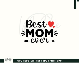 SVG "Melhor Mãe de Sempre" com Coração, SVG de Mãe, SVG de Melhor Mãe, SVG "Amo a Mamãe", SVG de Corações, SVG de Amor de Mãe, SVG para o Dia das Mães, SVG de Coração de Mãe