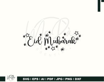 Eid Mubarak SVG, Topper de Bolo, Decoração (Download Digital)