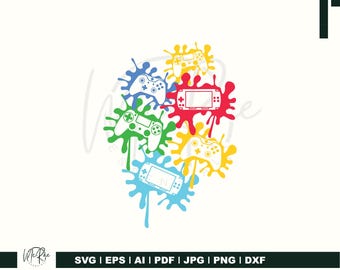 Funny Gaming SVG, Video Game Controller Color pop Svg, Game Player, Cool Gift for Gamers, Svg, Png Files for Cricut Sublimation, Silhouette