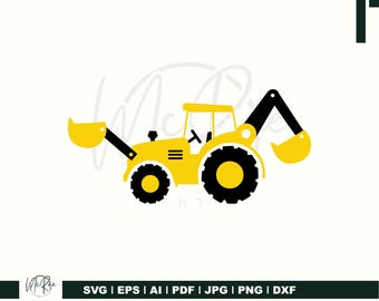 Excavator svg, construction svg, Shirt Design svg, svg, png, ai, dxf Files, For Commercial, Personal Use, files for Cricut, files Silhouette