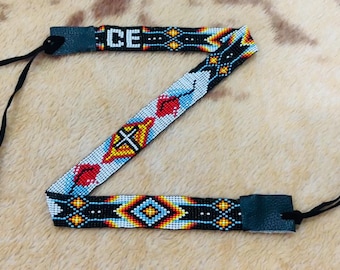 Handmade Southwestern Seed Bead Hat Band • Adjustable Cowboy Hat Accessory