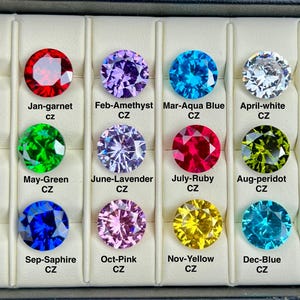 12 födelsestenar Cubic Zirconia AAA-kvalitet Mix 12 födelsestenar Färger Runda Form Halvädelstenar CZ (1 mm till 10 mm) 12 stenar