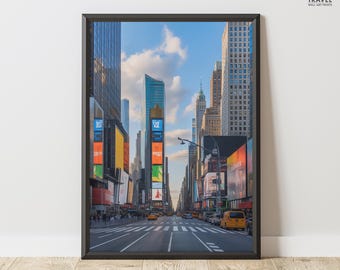 Impresión fotográfica de Times Square: Arte mural de viajes por Nueva York (descarga digital)