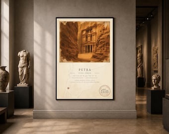 Ancient Earth – Petra Archaeology Poster | Printable Wall Art | Digital Download