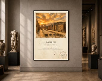 Ancient Earth – Pompeii Archaeology Poster | Printable Wall Art | Digital Download