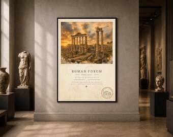 Ancient Earth – Roman Forum Archaeology Poster | Printable Wall Art | Digital Download
