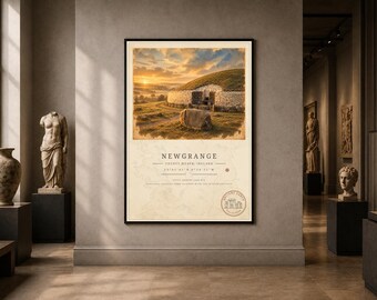 Ancient Earth – Newgrange Archaeology Poster | Printable Wall Art | Digital Download