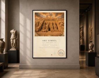 Ancient Earth – Abu Simbel Archaeology Poster | Printable Wall Art | Digital Download