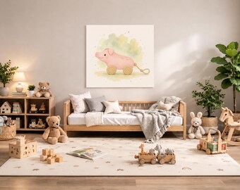 Pig Nursery Wall Art Printable – Farm Baby Room Decor