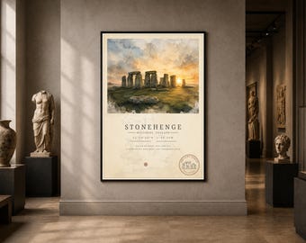 Ancient Earth – Stonehenge Archaeology Poster | Printable Wall Art | Digital Download