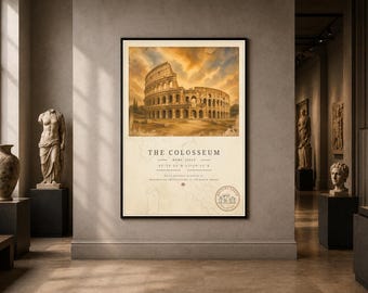 Ancient Earth – Colosseum Archaeology Poster | Printable Wall Art | Digital Download
