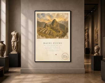 Ancient Earth – Machu Picchu Archaeology Poster | Printable Wall Art | Digital Download