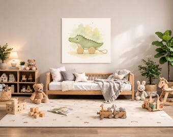 Alligator Kinderzimmer Wand Kunst zum Ausdrucken - Jungle Baby Zimmer Dekor
