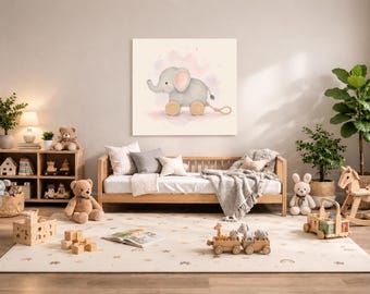 Elephant Nursery Wall Art Printable – Safari Baby Room Decor