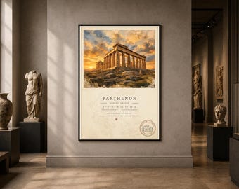 Ancient Earth – Parthenon Archaeology Poster | Printable Wall Art | Digital Download