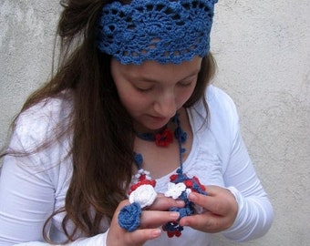 ON SALE 10% SALE Crochet Lace Hairband_Summer HeadBand_Teen Girl Hair Accessories_Boho Beach Summer Headband_