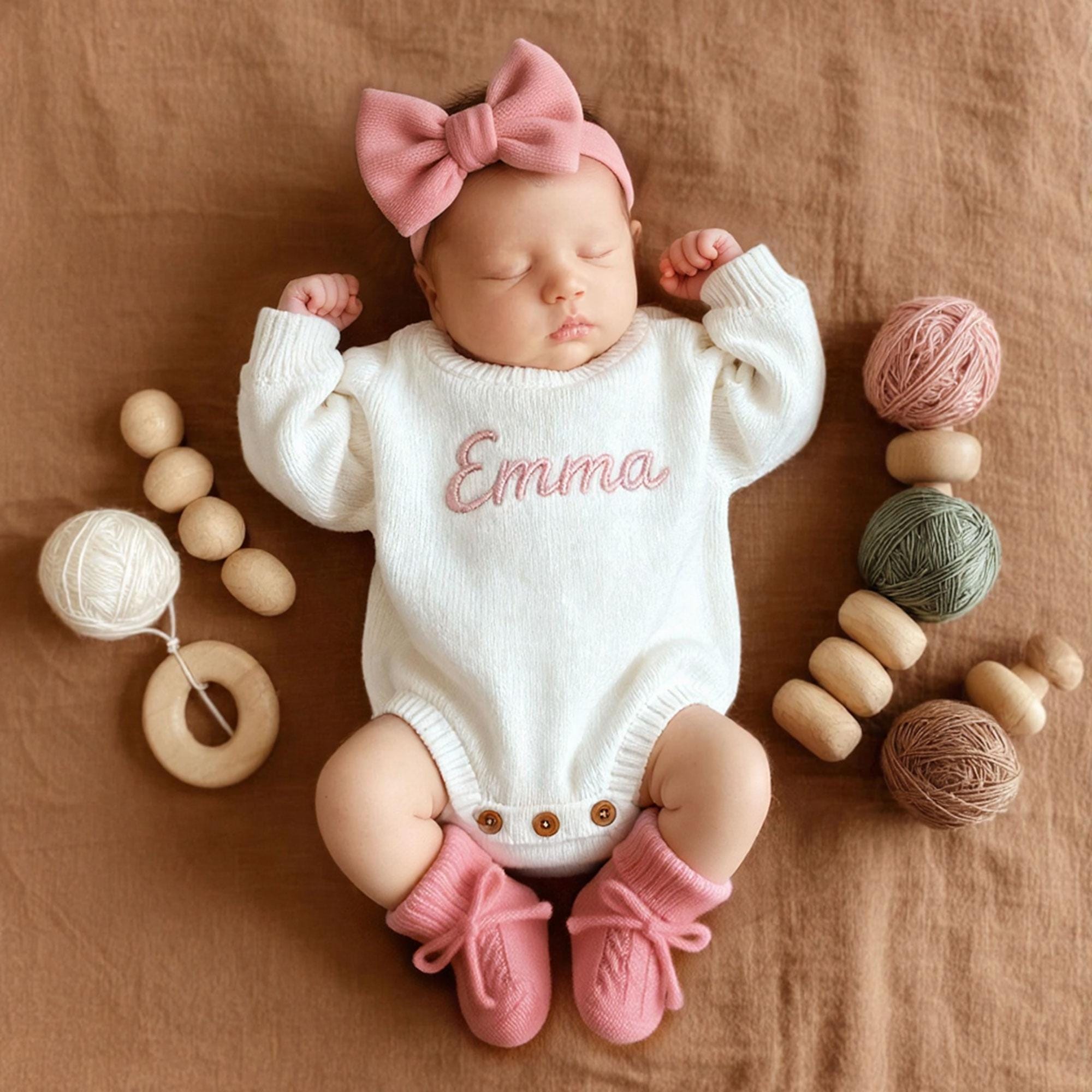 Tenue Nouveau-né Hello World - Rose/or - Tenue Rentrée Maison - Cadeau Douche Bébé