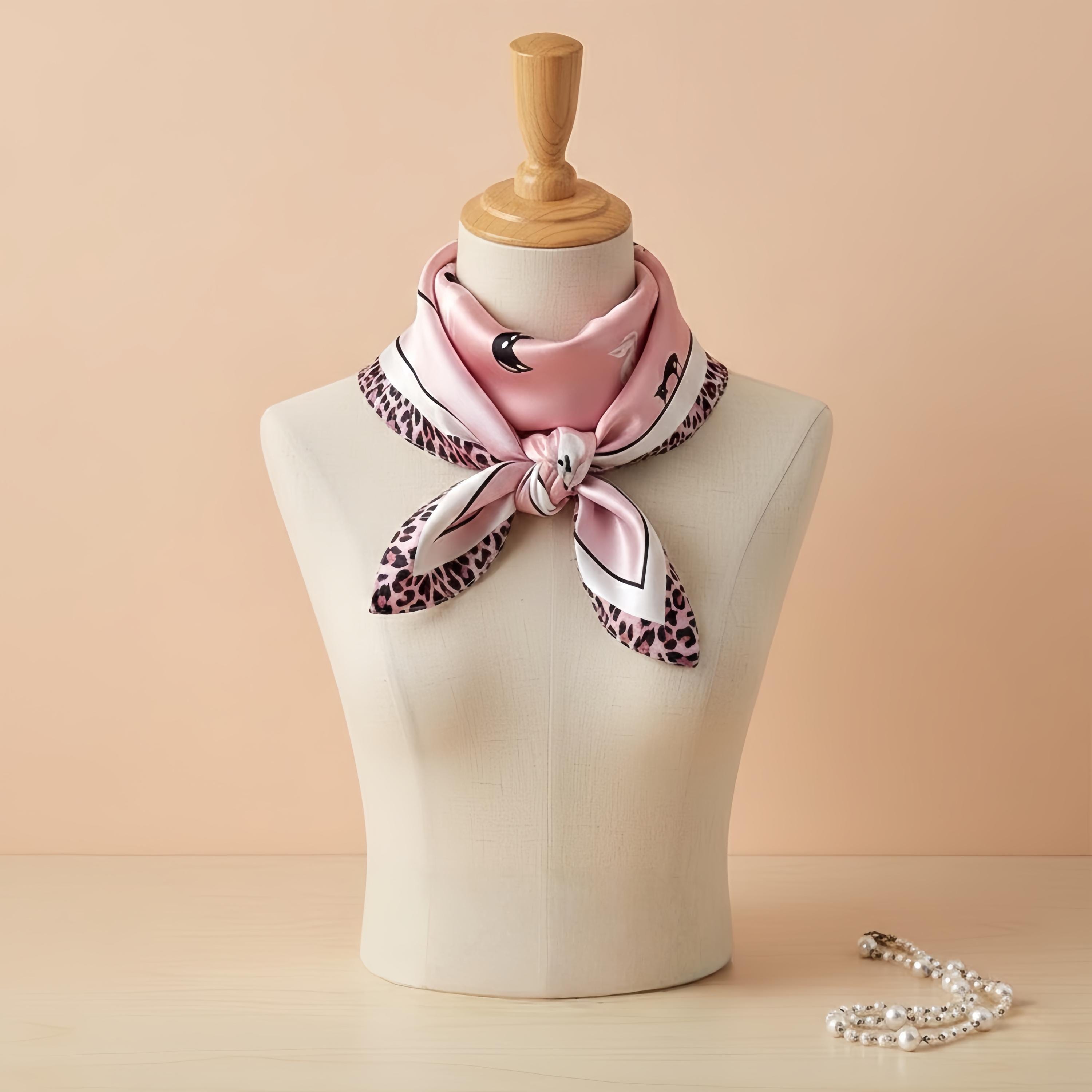 Mulberry Silk Scarf, Floral Botanical Print, Elegant Neck Scarf