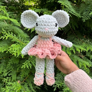 Handmade Crochet Ballerina Mouse Plush | Pink Ballet Mouse | Soft Amigurumi Stuffed Animal | Cute Handmade Gift