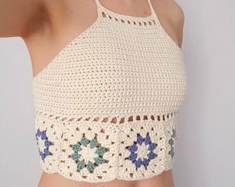 Crochet Crop Top Pattern – Backless Summer Festival Top PDF – Easy Beginner DIY Crochet Pattern Digital Download”