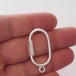 2 Solid sterling silver 925 Oval key chain ring  keyring key ring screw lock  FOR DESIGNERS size 1, size 2, size 3