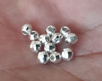 100x BRIGHT STERLING SILVER LASER DISCO MIRROR ROUND SPACER BEAD 2mm J064A 