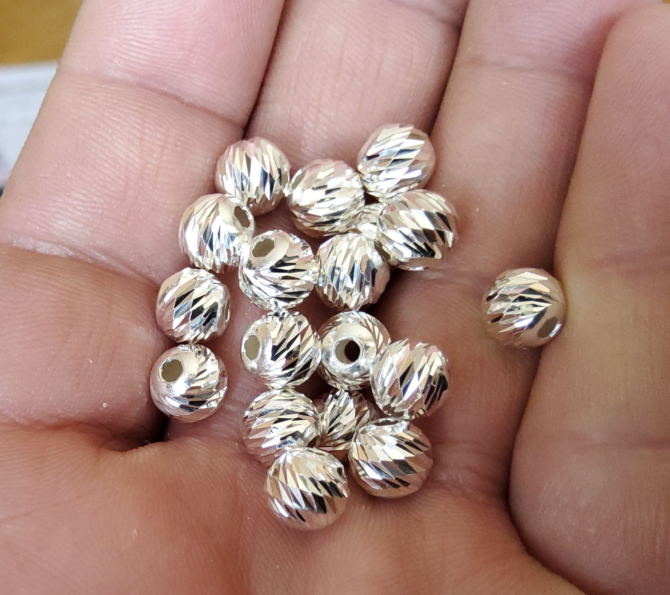 Diamond Cut Sterling Silver Spacer Beads Diamond Cut Silver Filled