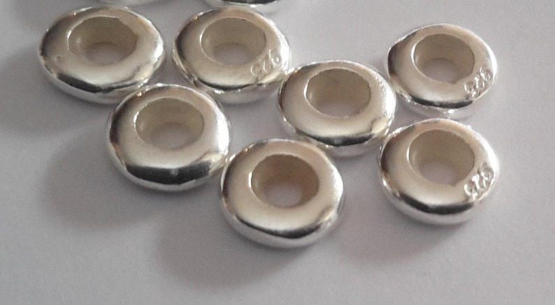 some European Charm Bracelets 4 mm 4 Solid Sterling Silver 925 Large Hole Plain Stopper Spacer Charm bead for