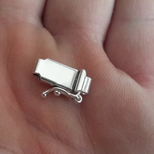 2 Sterling Silver 925 Rectangular Box Clasp With Security Latch