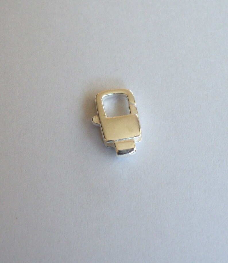 2 Solid Sterling Silver 925 Rectangle Lobster Clasp Connector Etsy