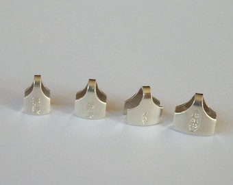 10 Solid Sterling Silver 925 Leather Cord Chain Flat End Caps Crimp Beads