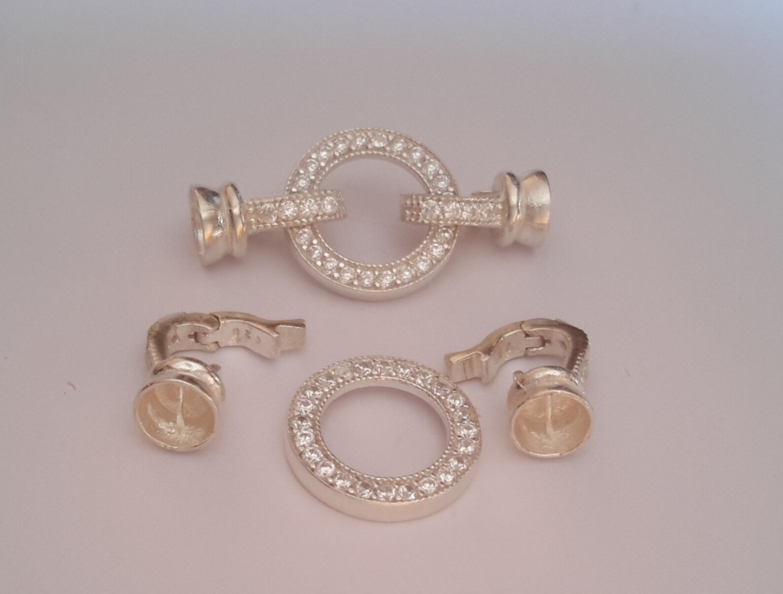 Gold Plated 925 Sterling Silver Peanut Shortener Pearl Enhancer Click Clasp #99028