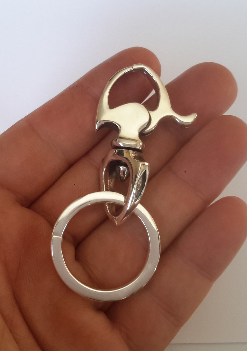 1 Solid Sterling Silver 925 Plain Swivel key ring keyring Etsy