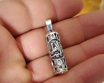 1 Sterling Silver 925 Ahl al-Bayt ahlul bayt Dua Quran Muslim Jawshan Cevsen Talisman Islamic Stash Vial Pendant Prayer Box Tube