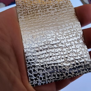 Folha de calibre 25 com padrão de mapa em prata esterlina 925 sólida 2" polegadas x 2" polegadas
