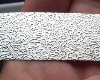 Solid Sterling Silver 925 Patterned 22 Gauge Sheet 3&quot; inches