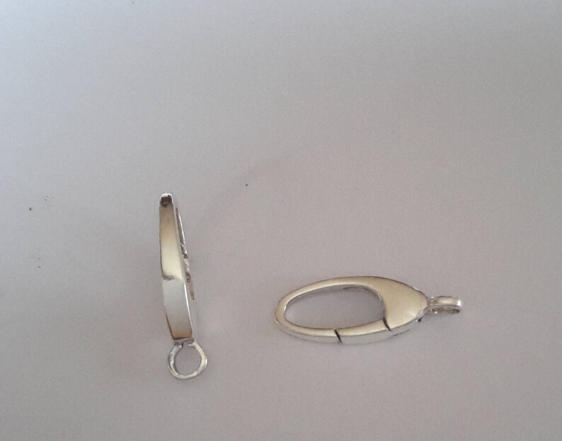 2 Sterling Silver trigerless Lobster Clasp with inbuilt connector closed ring