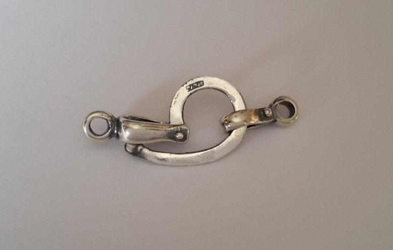 2 Sterling Silver 925 Hinged Hook and Eye Clasp Set Beads Etsy