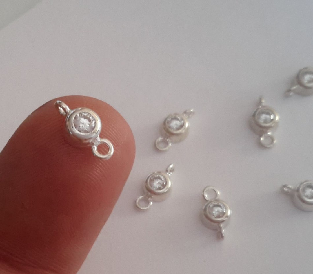 10 Solid Sterling Silver 925 Mini Chain Link Connector Link Etsy