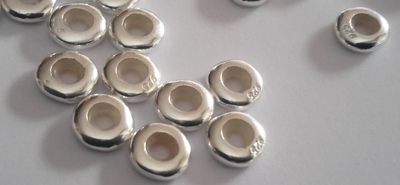 some European Charm Bracelets 4 mm 4 Solid Sterling Silver 925 Large Hole Plain Stopper Spacer Charm bead for