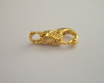 1 Sterling Silver 925 14K 22K Gold plated/Gold filled Double Head Swan Lock Lobster Clasp beads