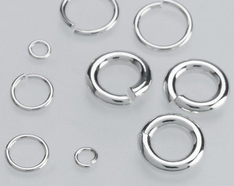 40 Sterling Silver open Jump rings 20 gauge/ 0.80 mm diameter wire beads Sizes