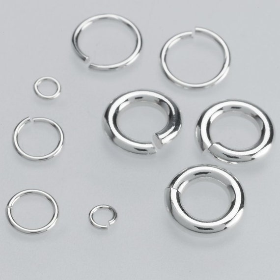 Many Sizes Sterling Silver 925 Open Jump Rings Triangle Connectors Bails